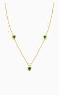 Green Heart Station Necklace