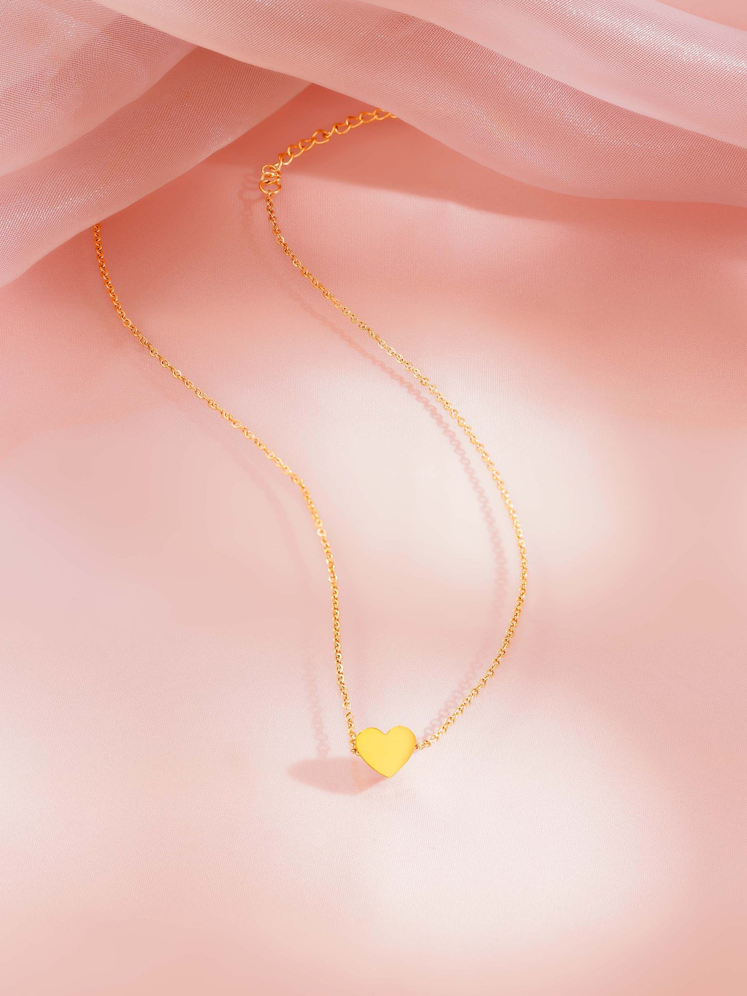 18K Gold Plated Minimal Heart Pendant Necklace