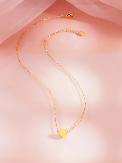 18K Gold Plated Minimal Heart Pendant Necklace