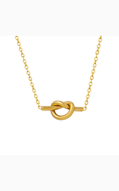 18K Gold Plated Minimal Knot Pendant Necklace