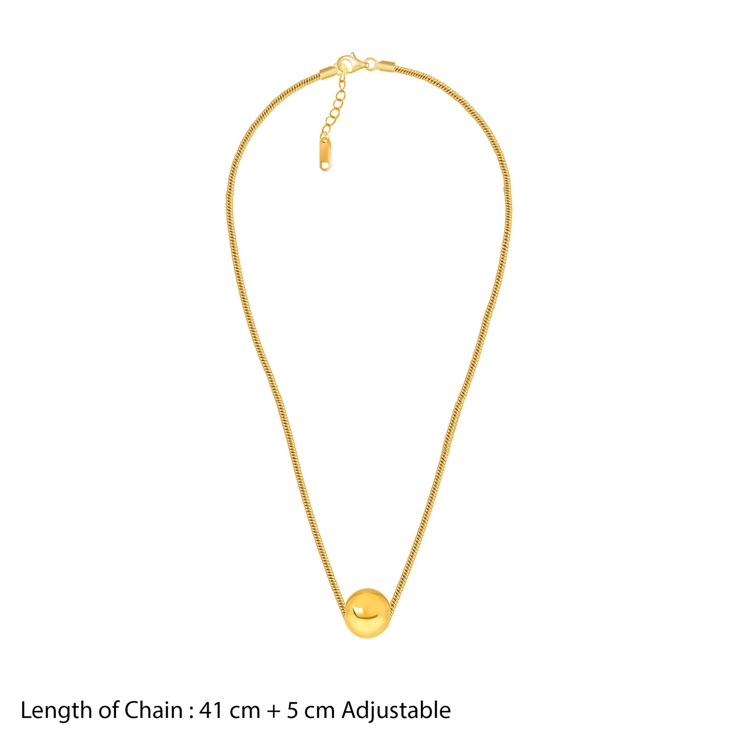 18K Gold Plated Golden Orb Minimal Ball Pendant Necklace