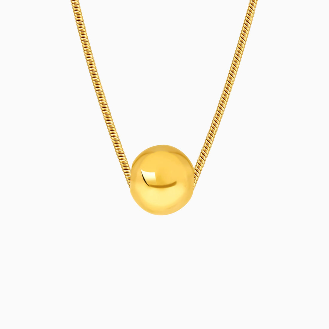 18K Gold Plated Golden Orb Minimal Ball Pendant Necklace