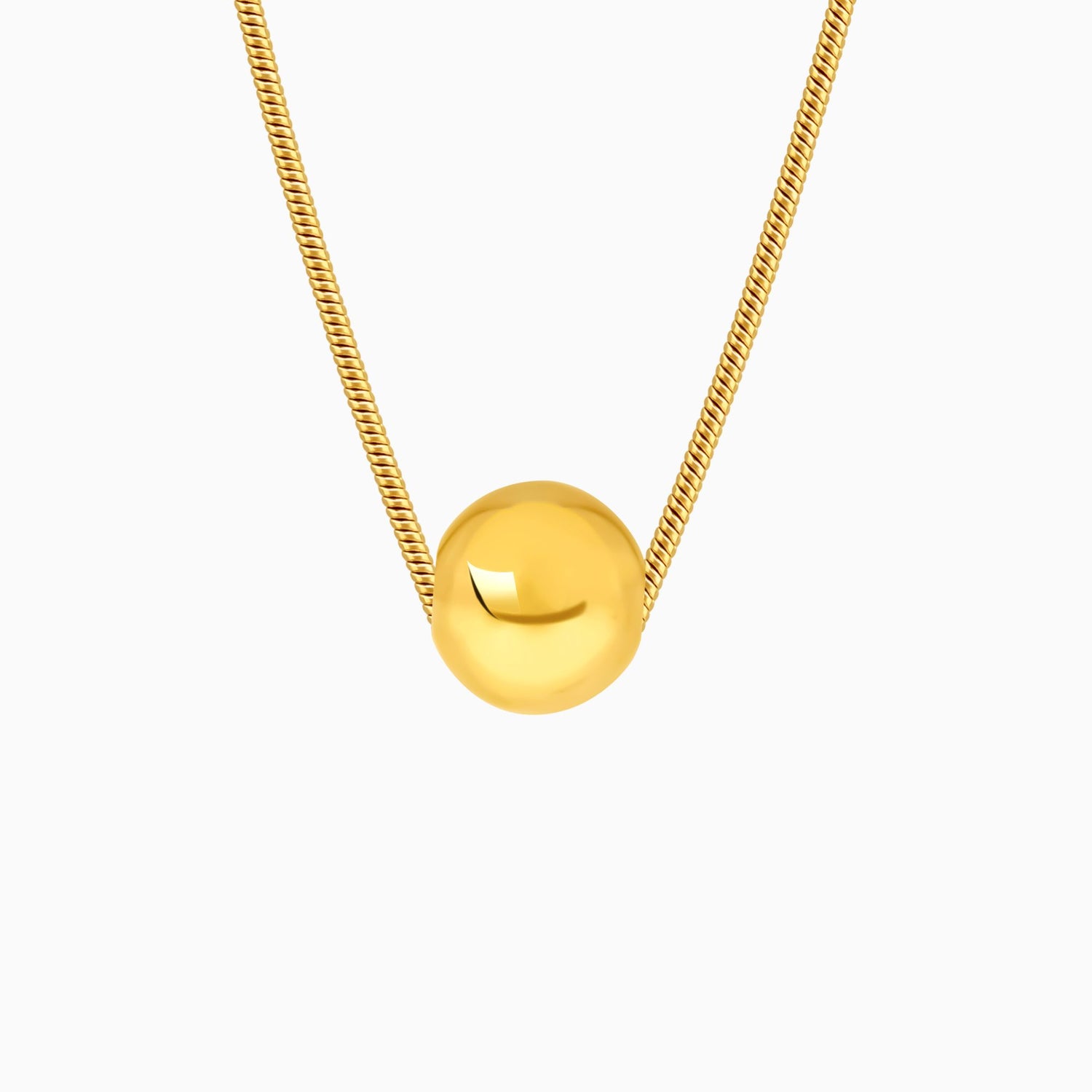 18K Gold Plated Golden Orb Minimal Ball Pendant Necklace