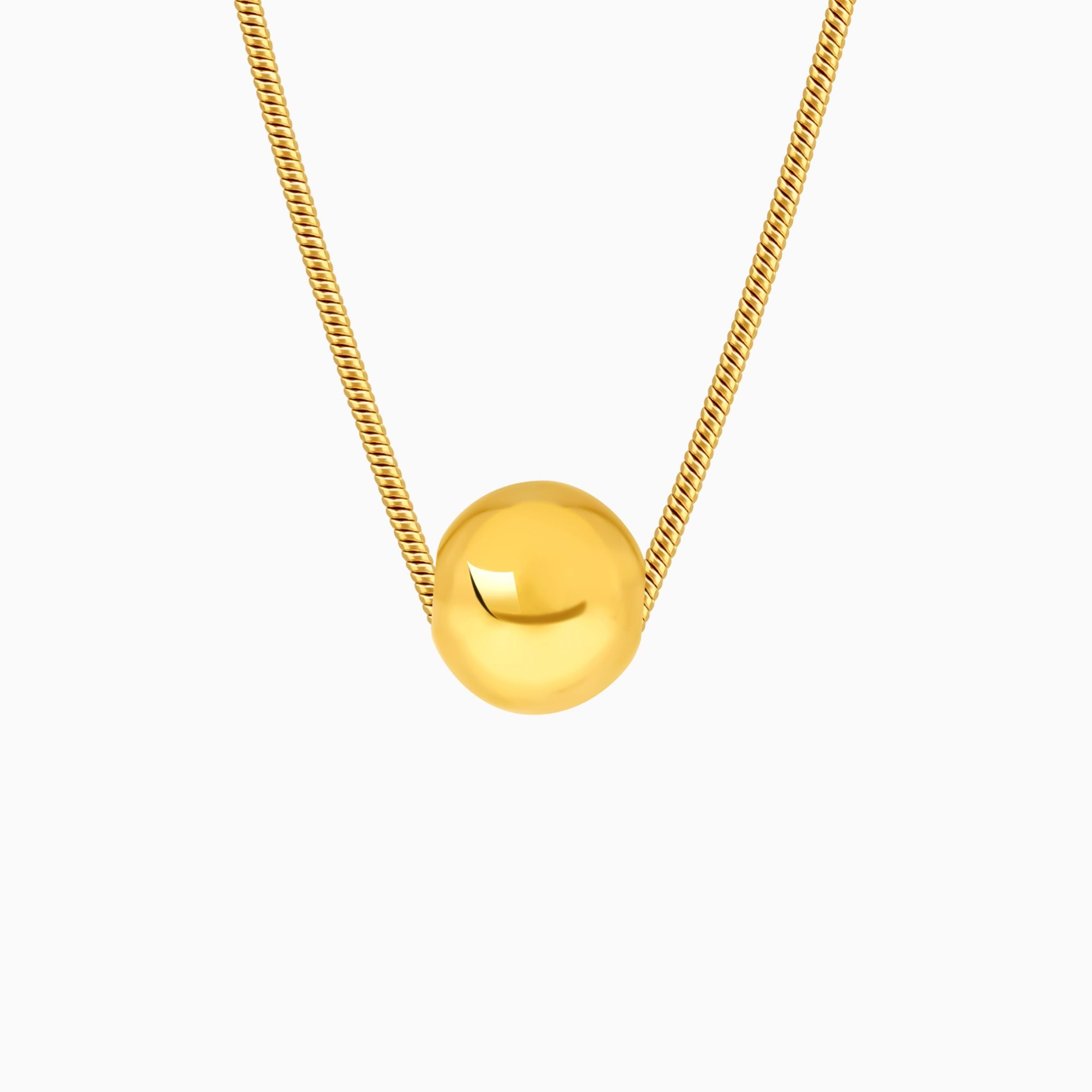 18K Gold Plated Golden Orb Minimal Ball Pendant Necklace