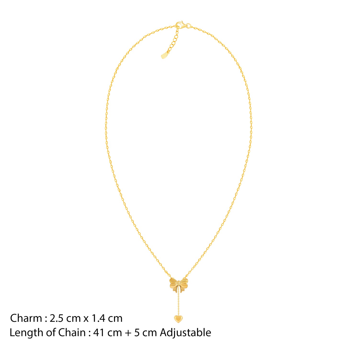 18K Gold Plated Sweetheart Bow Necklace
