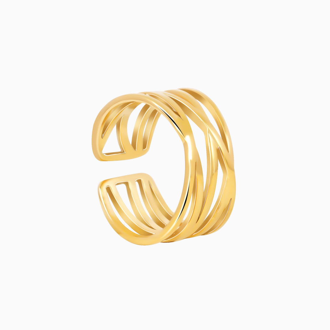 18K Gold Plated Layered Opening Gold Ring