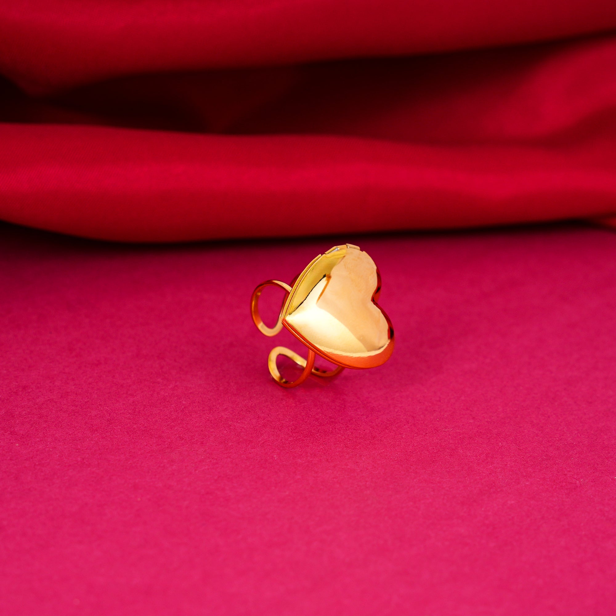 18K Gold Plated Heart Pop Statement Ring