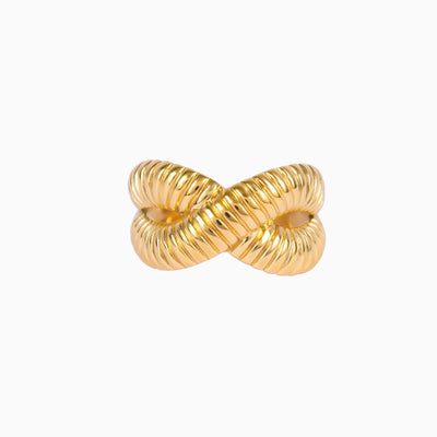 Cross Spiral Wrap Ring