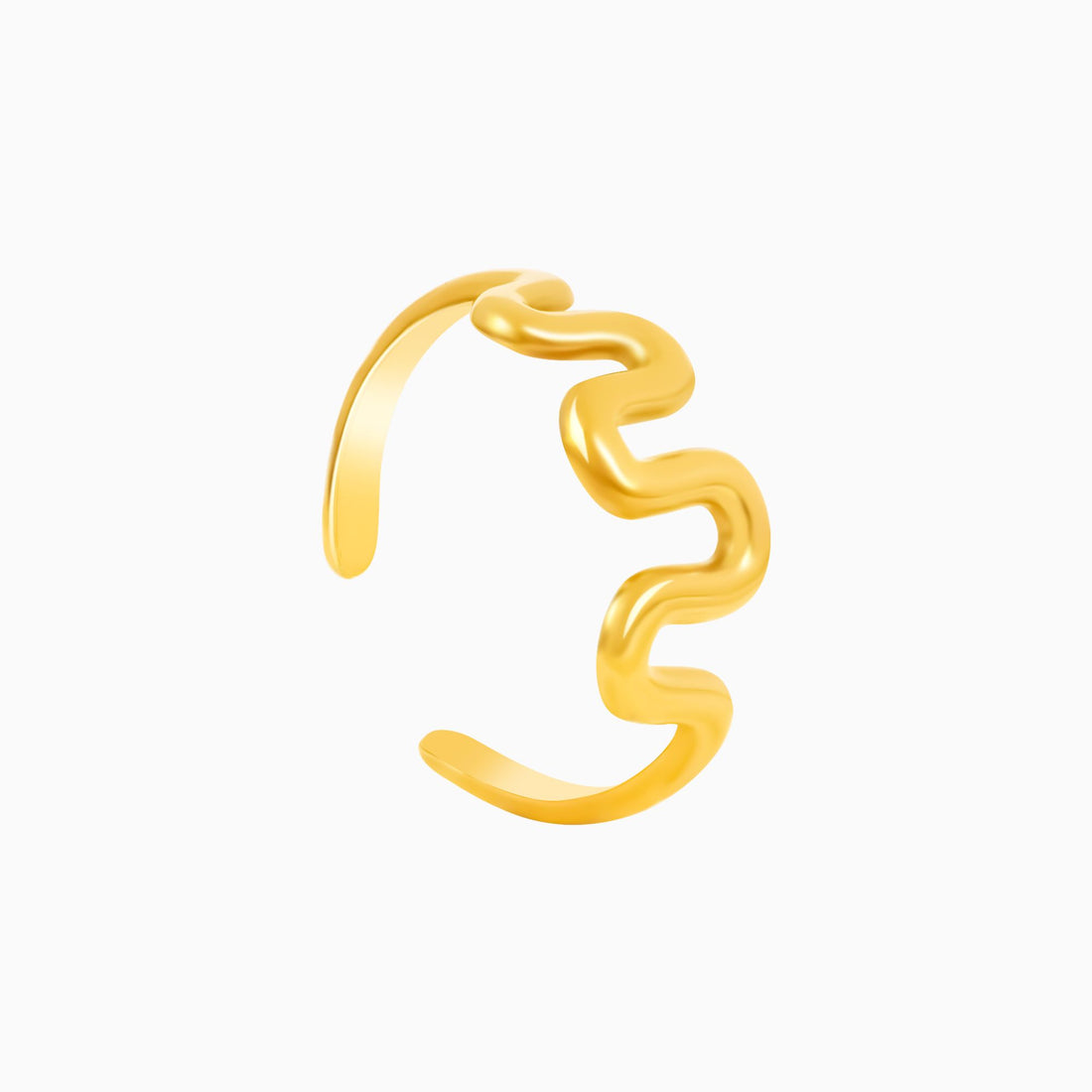 18K Gold Plated Ocean Waves Adjustable Ring