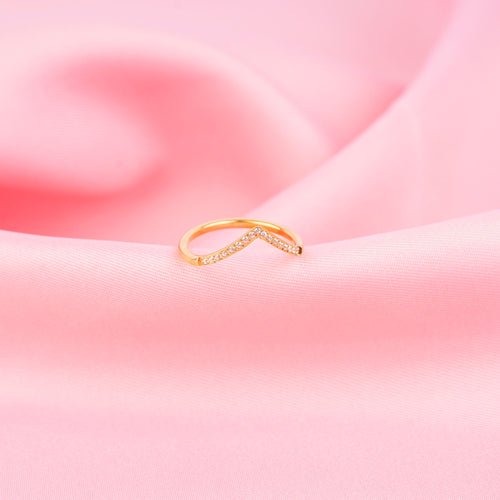 V Shape Pave Ring
