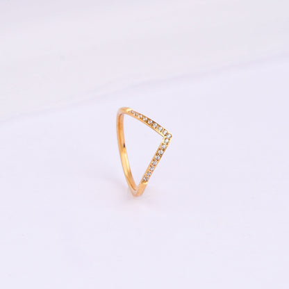 Elegant gold-plated CZ ring for women