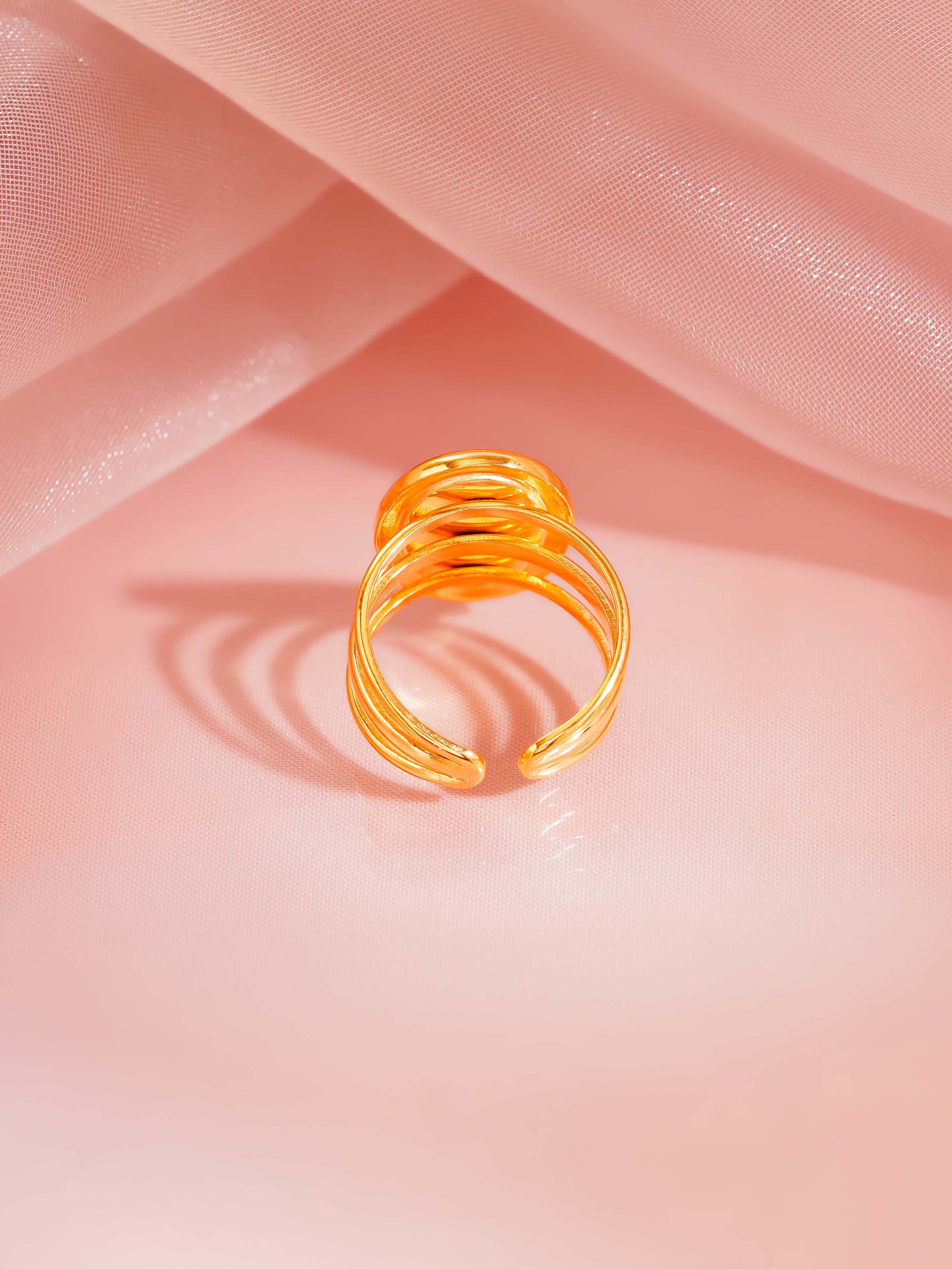 18K Gold Plated Evil Eye Adjustable Ring