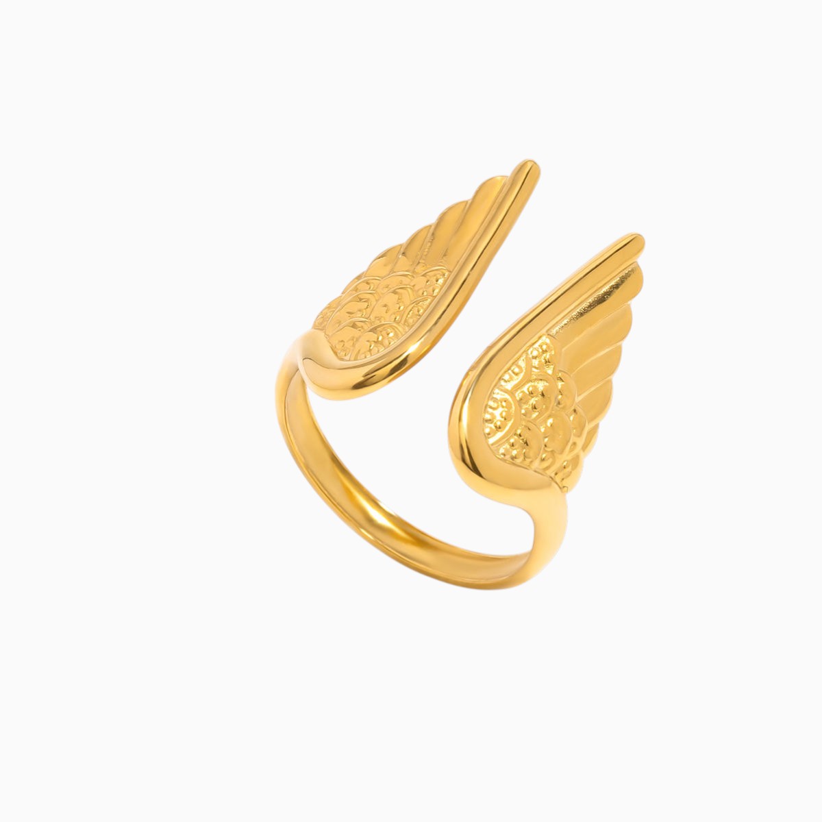 18K Gold Plated Angel wings Adjustable Open Ring