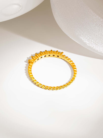 18K Gold Plated Radiant CZ Studded Ring