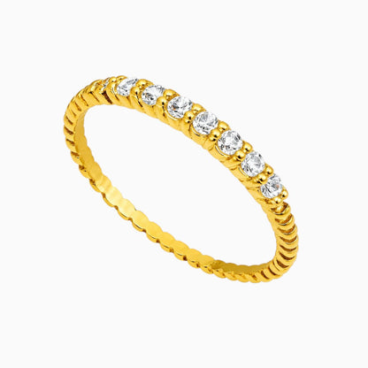 18K Gold Plated Radiant CZ Studded Ring