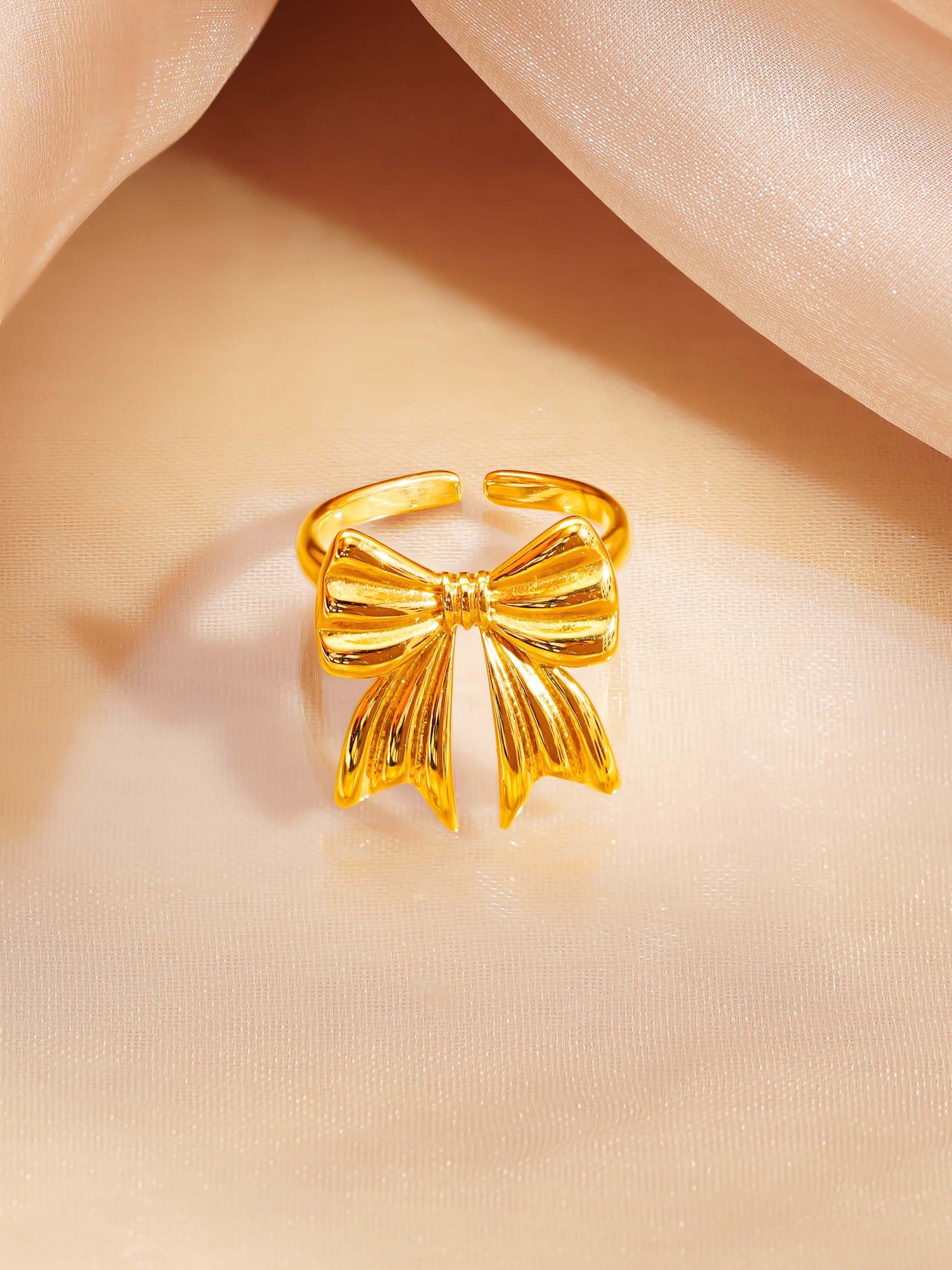 18K Gold Plated Bow Statement Ring