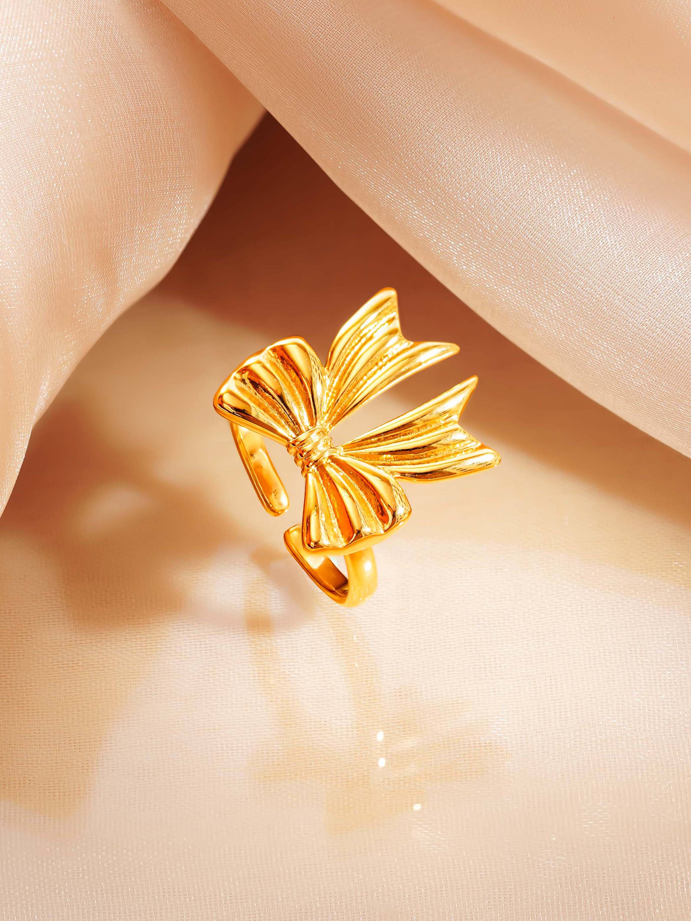 18K Gold Plated Bow Statement Ring