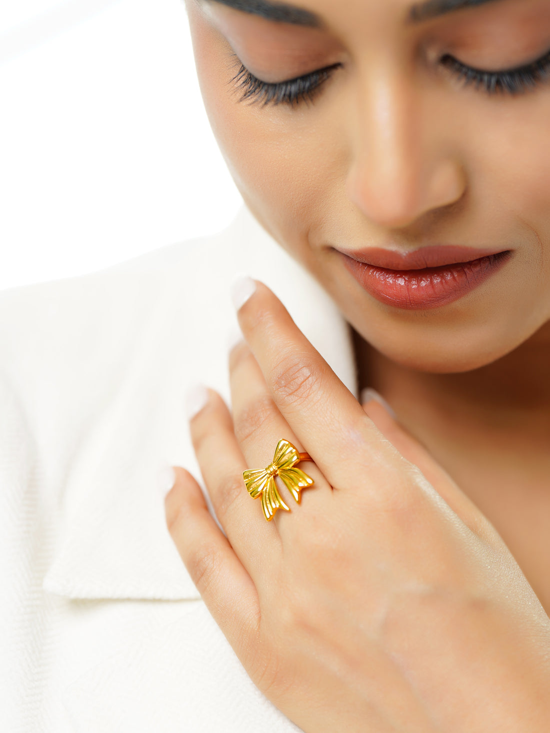 18K Gold Plated Bow Statement Ring