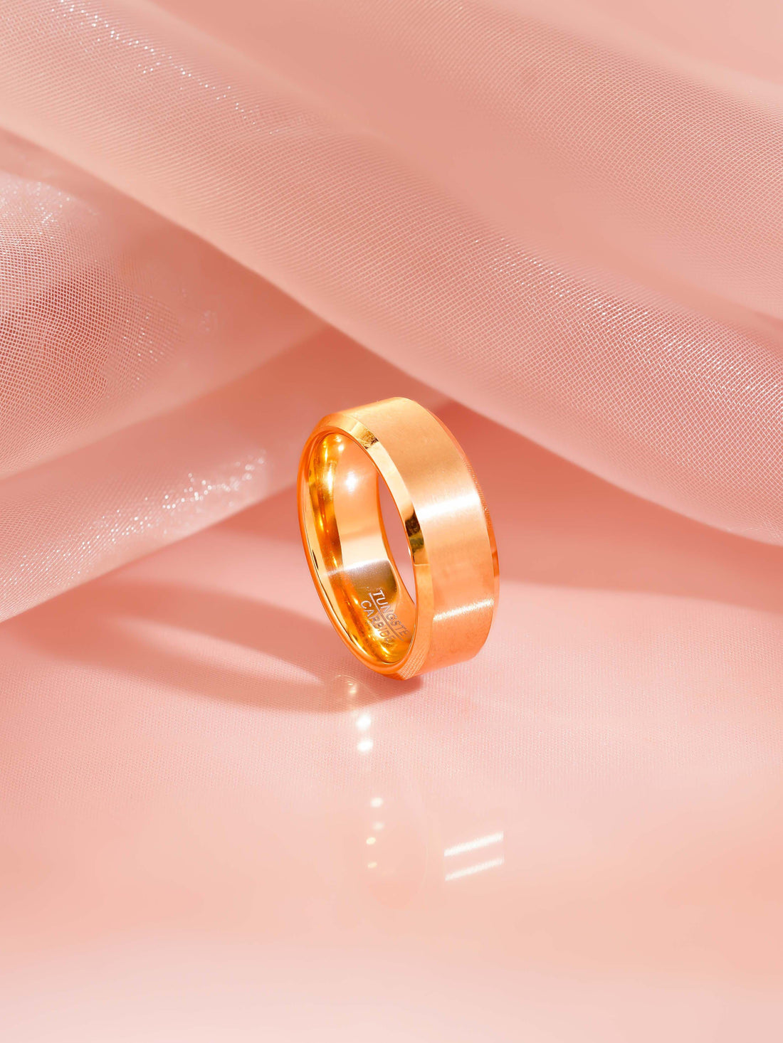 18K Gold Plated Classic Men’s Band Ring with Brushed Finish for Mens