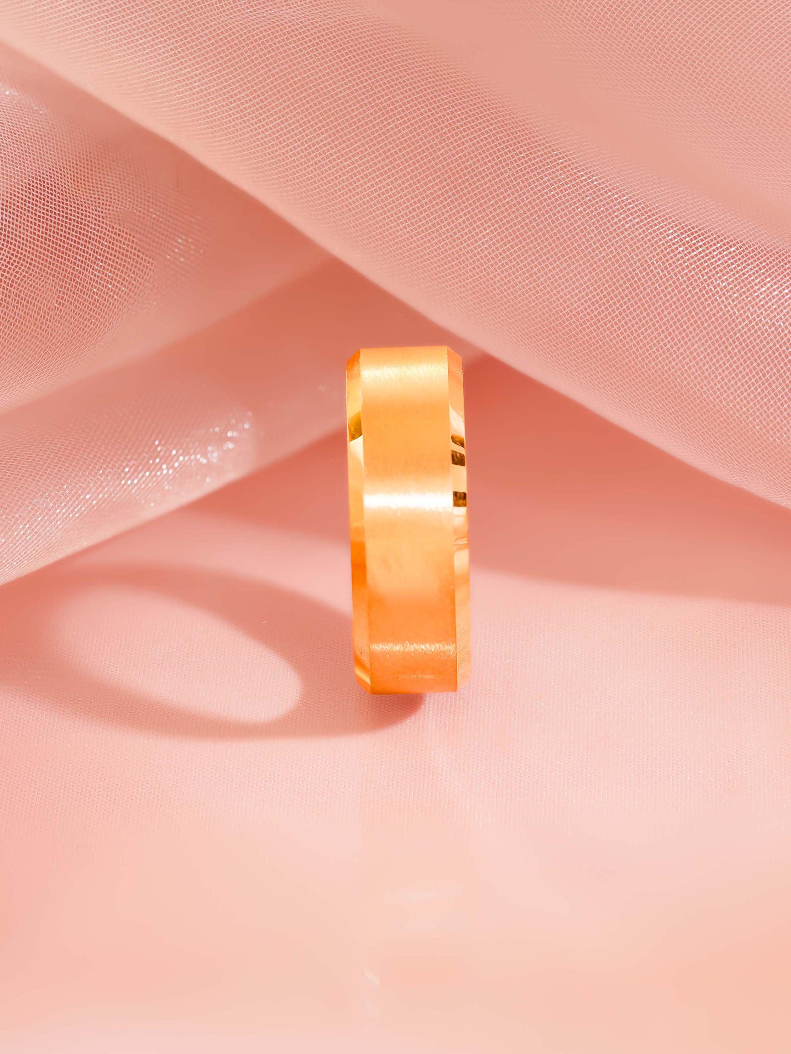 18K Gold Plated Classic Men’s Band Ring with Brushed Finish for Mens