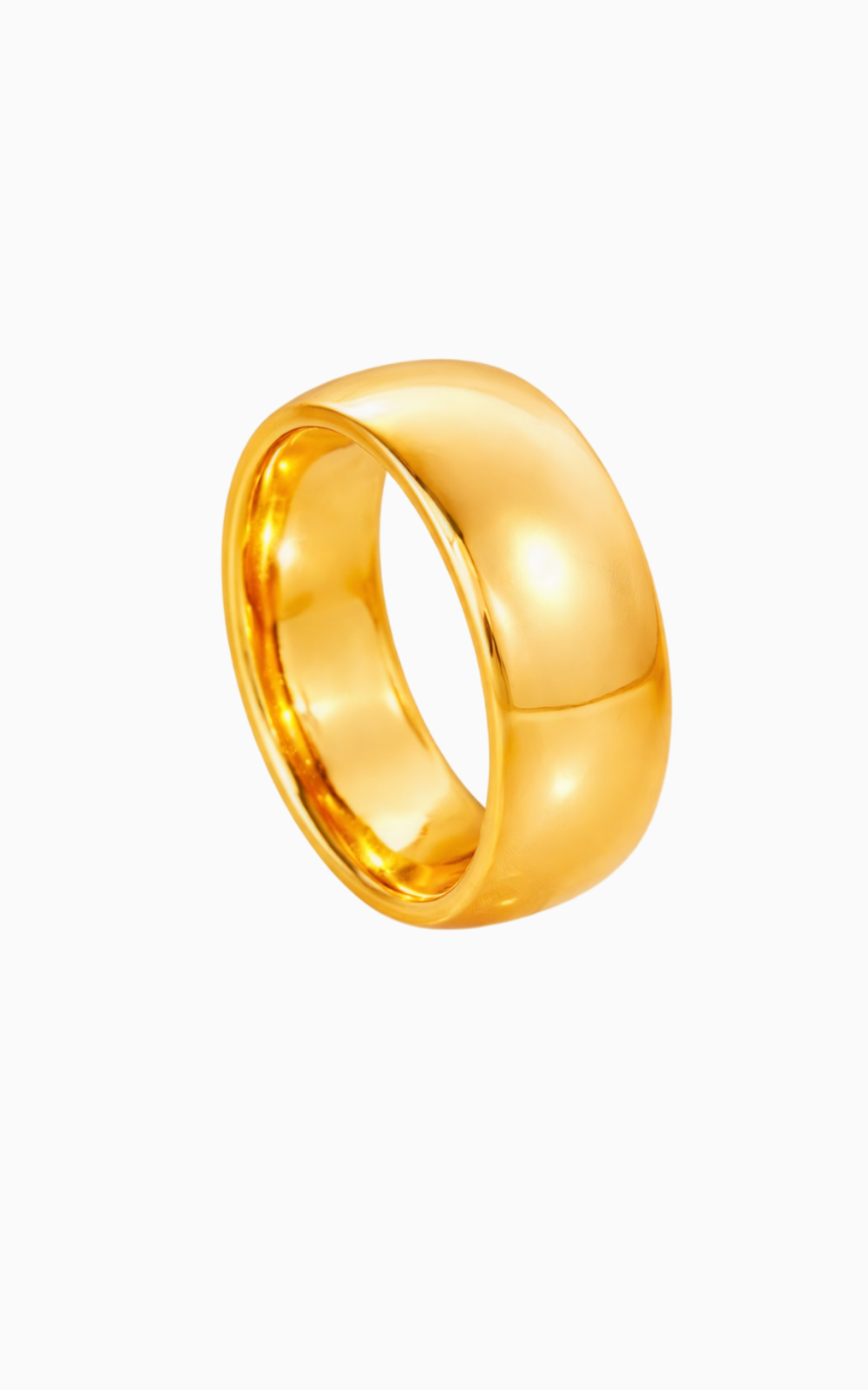 18K Gold Plated Tungsten Men’s Wide Band Ring for Mens