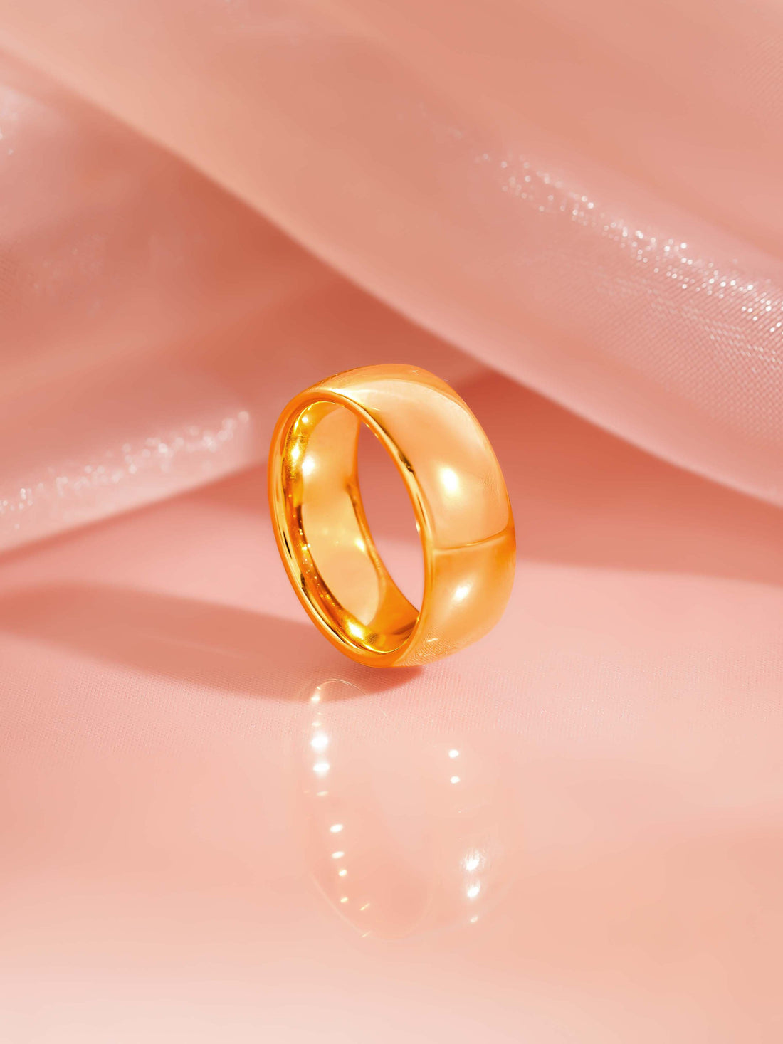 18K Gold Plated Tungsten Men’s Wide Band Ring for Mens