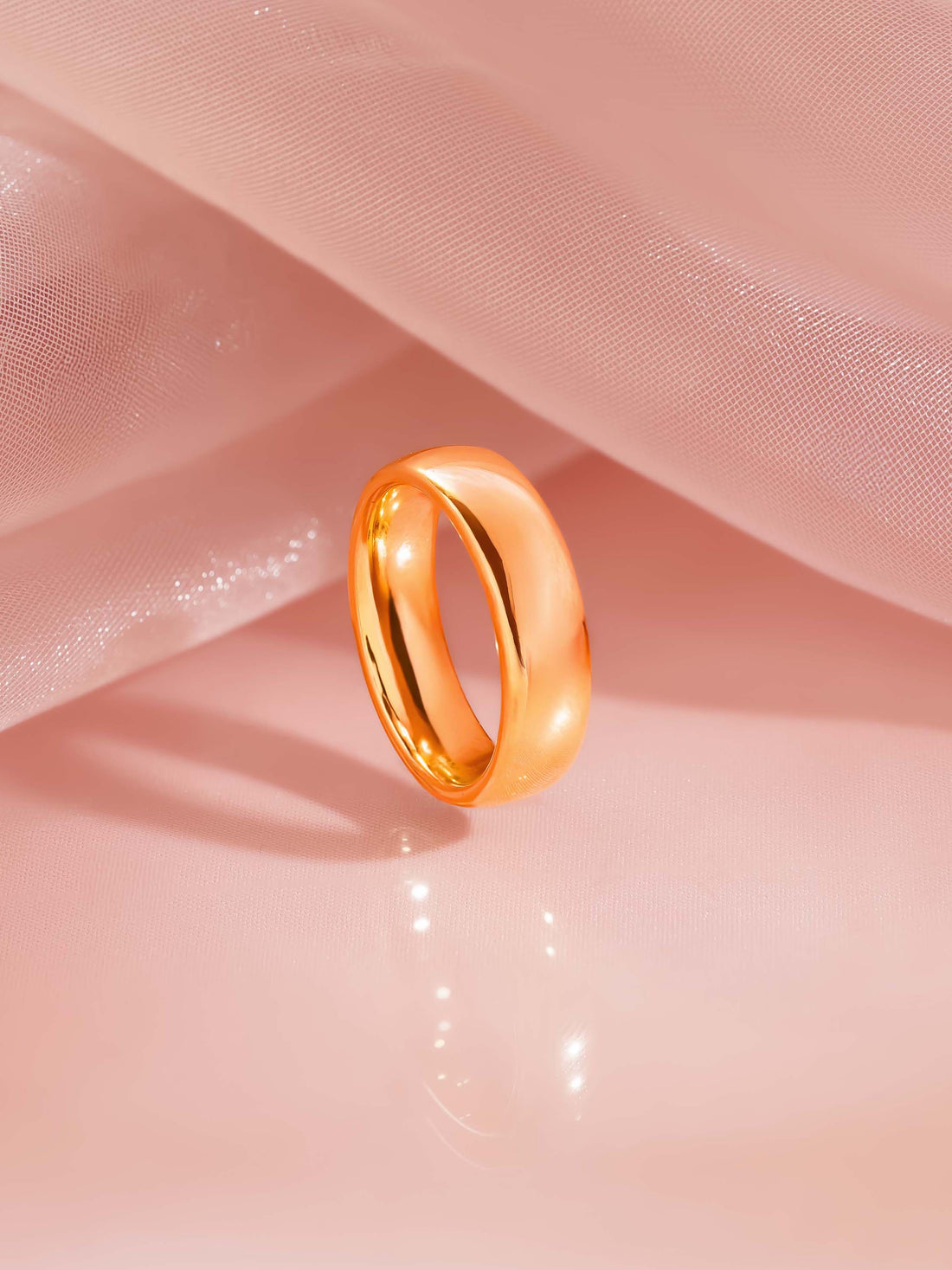 18K Gold Plated Tungsten Men’s Classic Band Ring for Mens