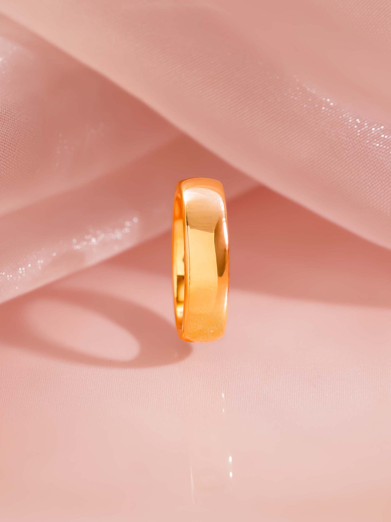 18K Gold Plated Tungsten Men’s Classic Band Ring for Mens