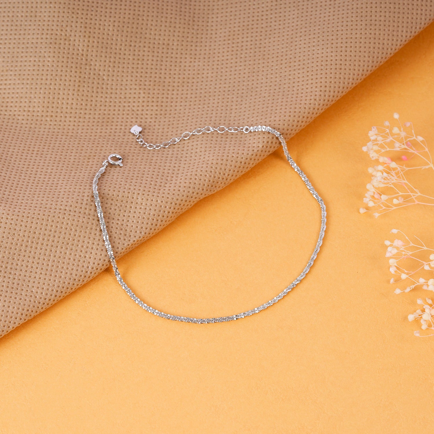 925 Sterling Silver Star Charm Anklet