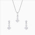 Sterling silver necklace and earrings set with CZ stones