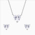 Clear Heart 925 silver necklace and earrings set