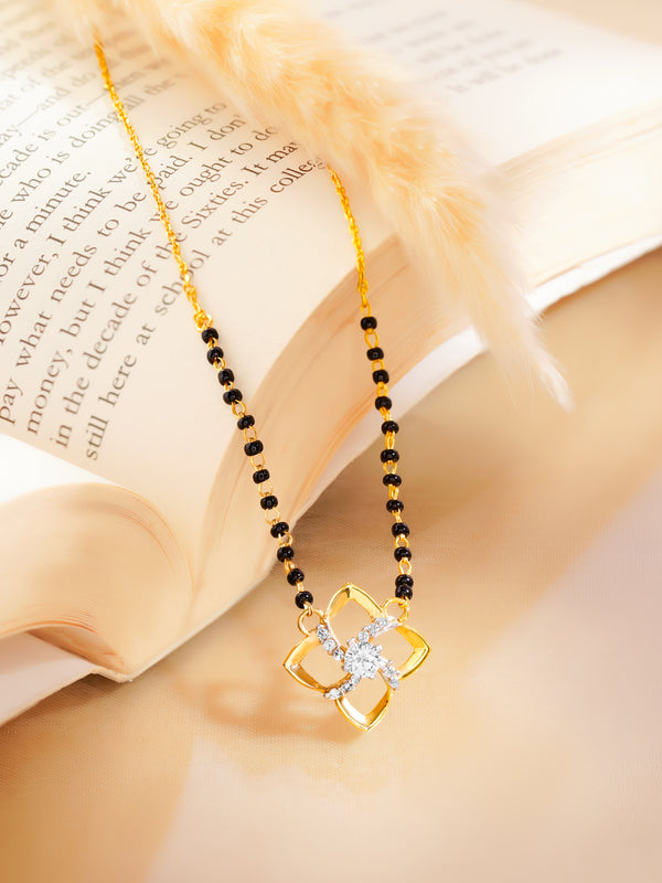 Floral Clover Mangalsutra Pendant