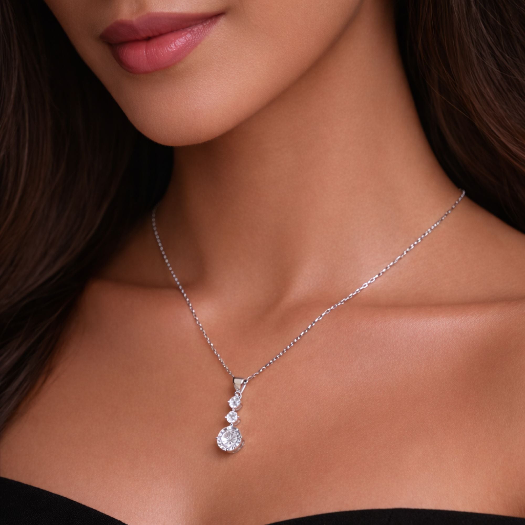 925 Sterling Silver Drops of Light Necklace