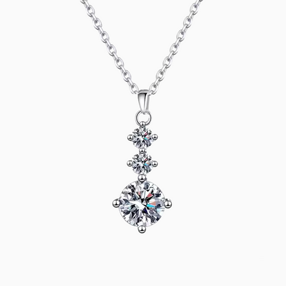 Sterling silver necklace with triple CZ drops