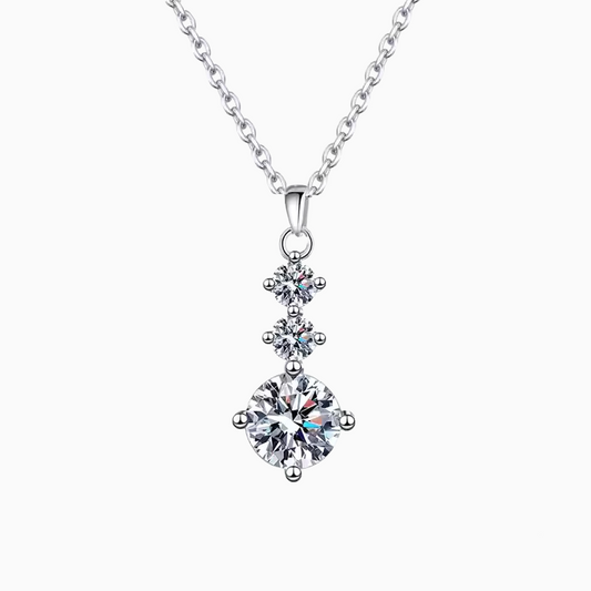 Sterling silver necklace with triple CZ drops