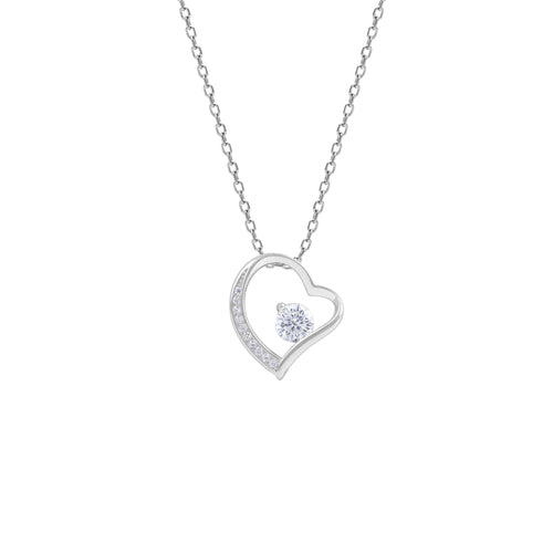 Open Heart Silver Necklace