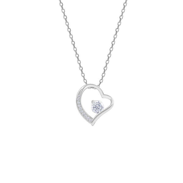 Open Heart Silver Necklace