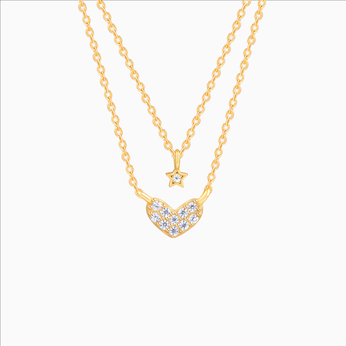 925 sterling silver double layer star pendant necklace