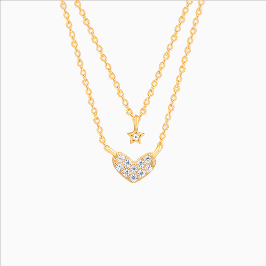 925 sterling silver double layer star pendant necklace