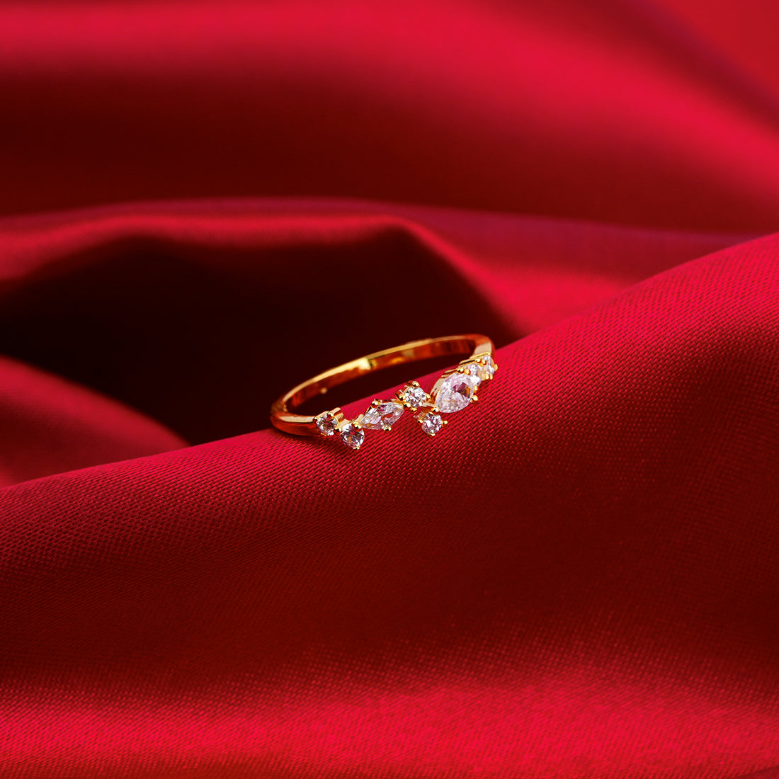 925 sterling silver star zircon adjustable ring