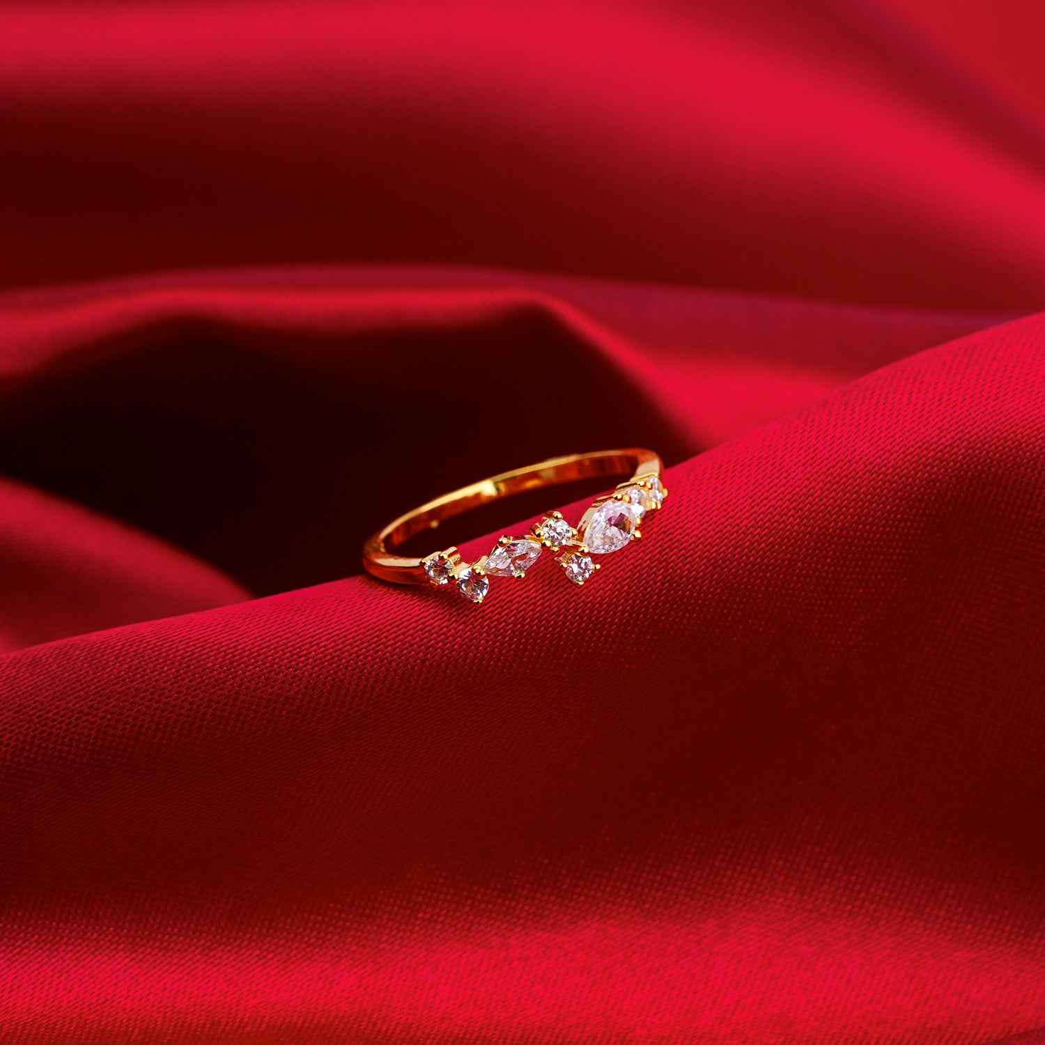 925 sterling silver star zircon adjustable ring