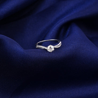 925 Sterling Silver Radiant Round Ring