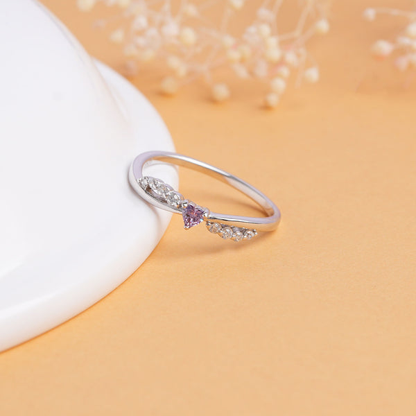 Purple Heart Silver Ring