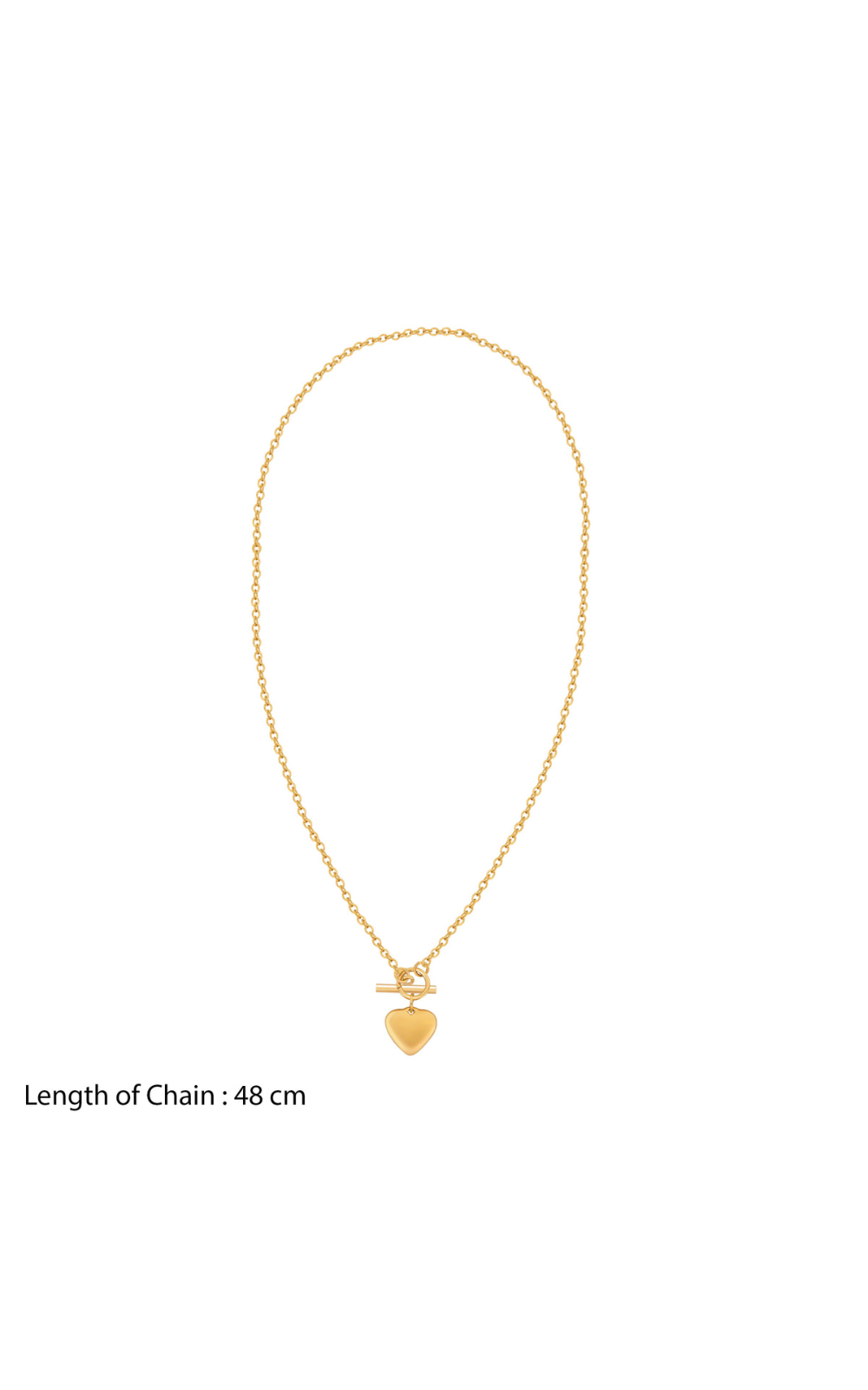 18K Gold Plated Buckle Up Chunky Gold Heart Necklace