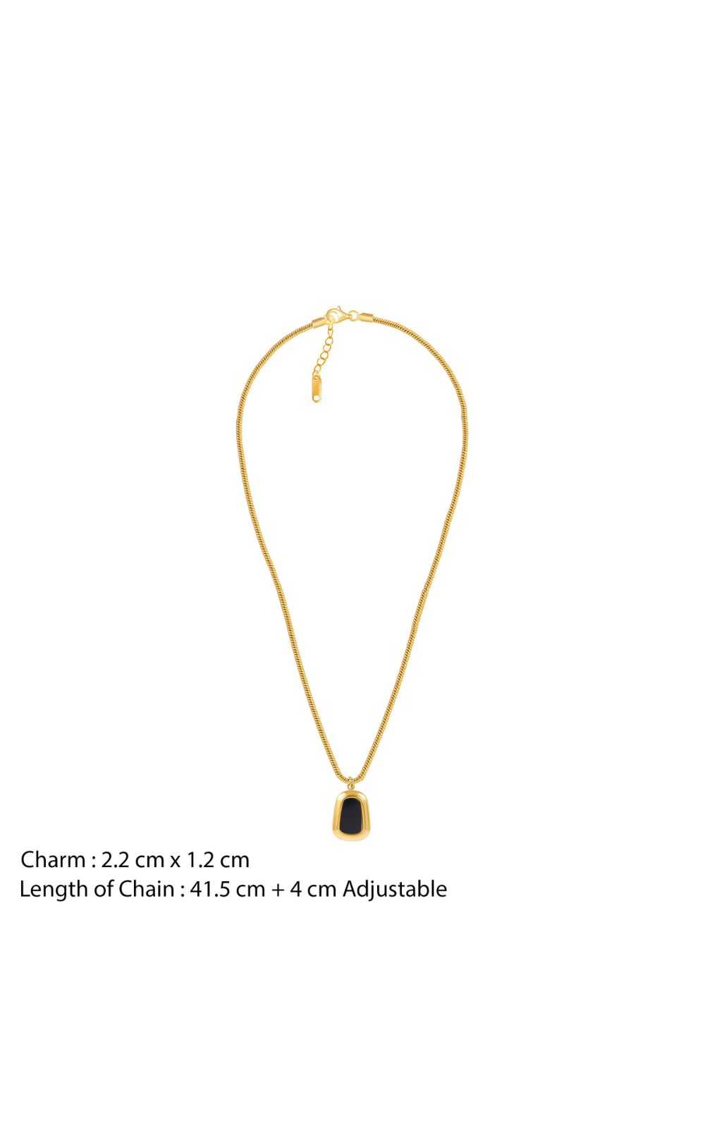 18K Gold Plated Black Onyx Necklace