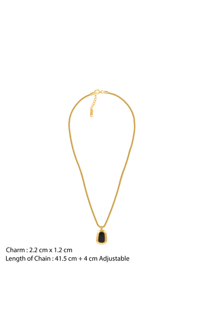 18K Gold Plated Black Onyx Necklace