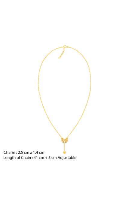 18K Gold Plated Sweetheart Bow Necklace