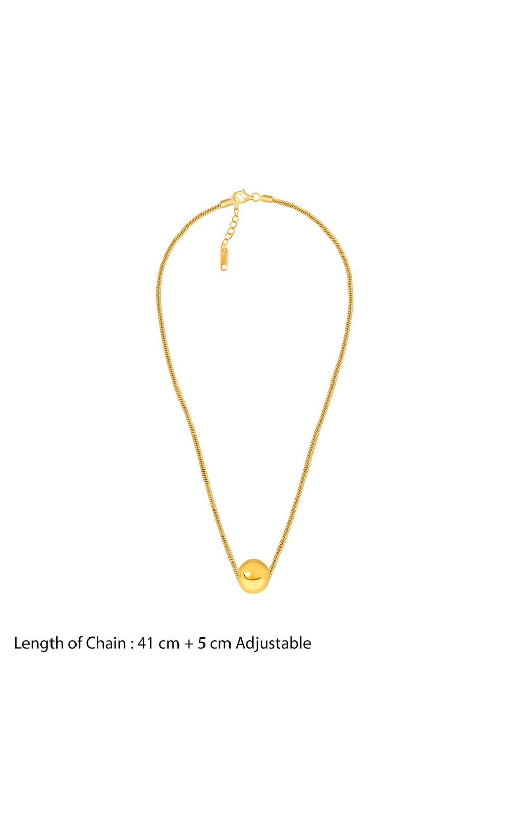 18K Gold Plated Golden Orb Minimal Ball Pendant Necklace