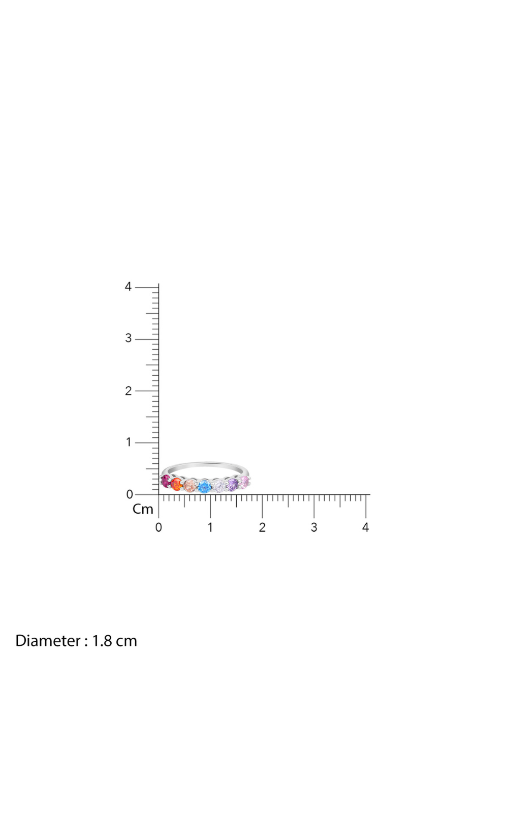925 Sterling Silver Rainbow Zircon Ring