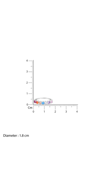 925 Sterling Silver Rainbow Zircon Ring